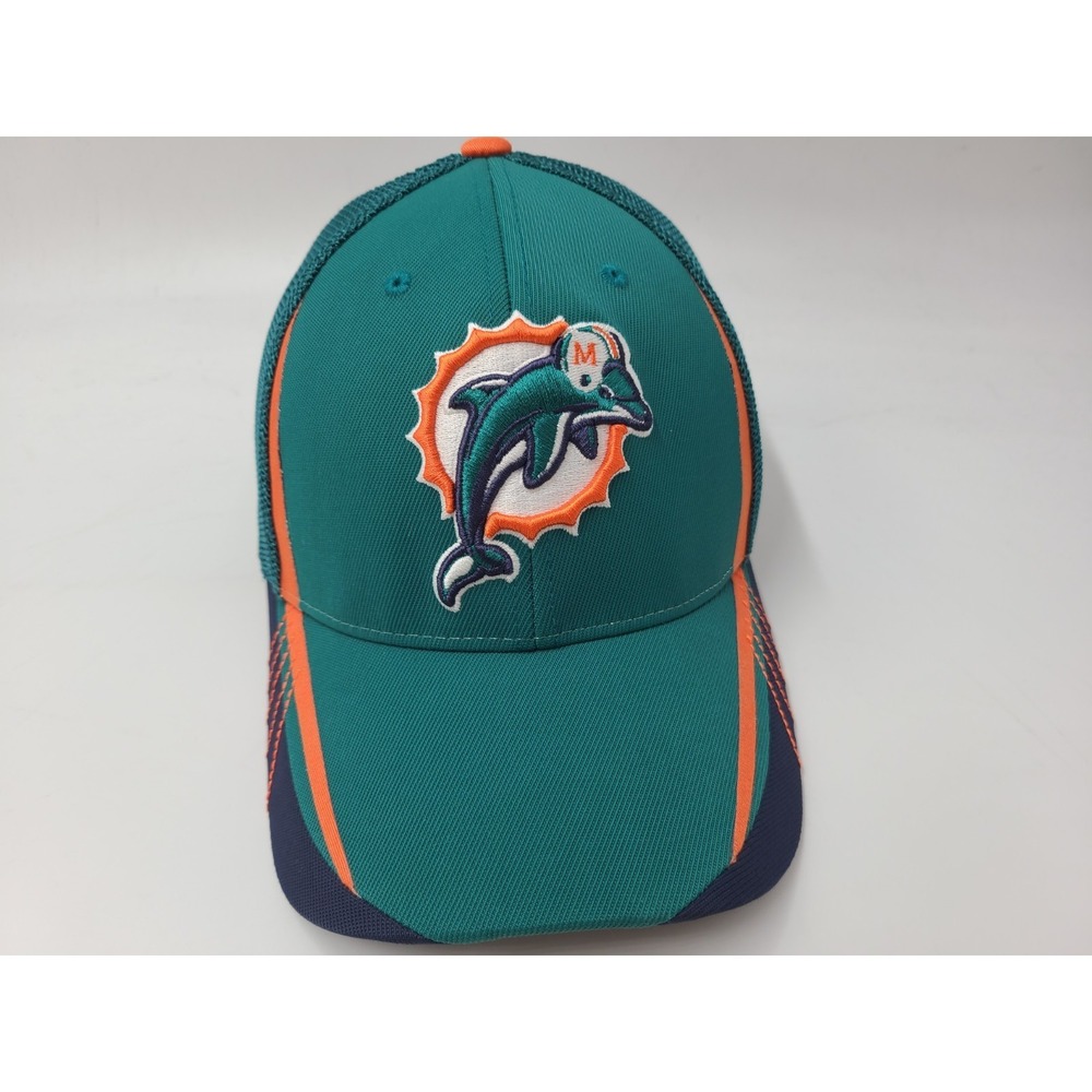 Miami Dolphins Reebok Mesh Flex Fitted S-M Hat Cap Men‎ Women NFL Football Aqua